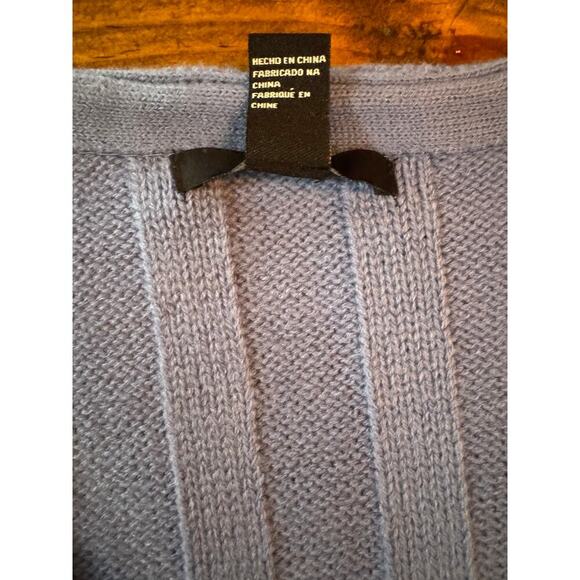 Forever 21 V Neck Knit Sweater Crop Top Blue Women's Size Medium - Picture 6 of 10